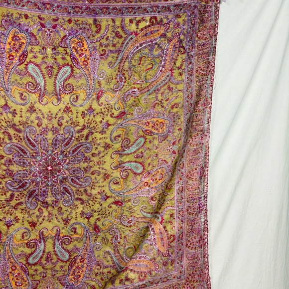 Purple Paisley Silk Scarf 42" X 42" Shirt * Skirt * Swim Suit Cover-Up - Picture 12 of 12